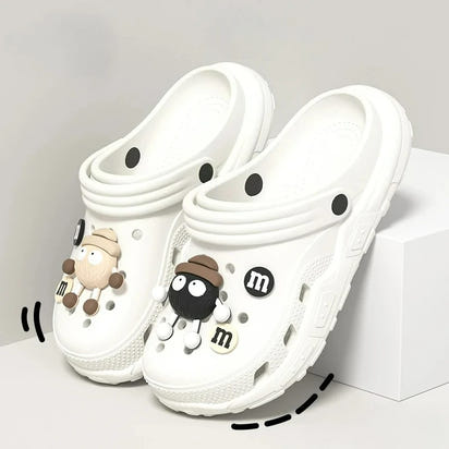 Cartoon Charms Cross Clogs Eva Soft Summer House Slippers Women's Sandals Slipper Man Shoes Kids Indoor Slipper