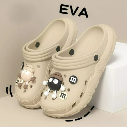 Cartoon Charms Cross Clogs Eva Soft Summer House Slippers Women's Sandals Slipper Man Shoes Kids Indoor Slipper