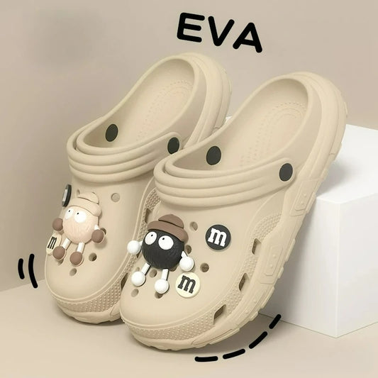 Cartoon Charms Cross Clogs Eva Soft Summer House Slippers Women's Sandals Slipper Man Shoes Kids Indoor Slipper